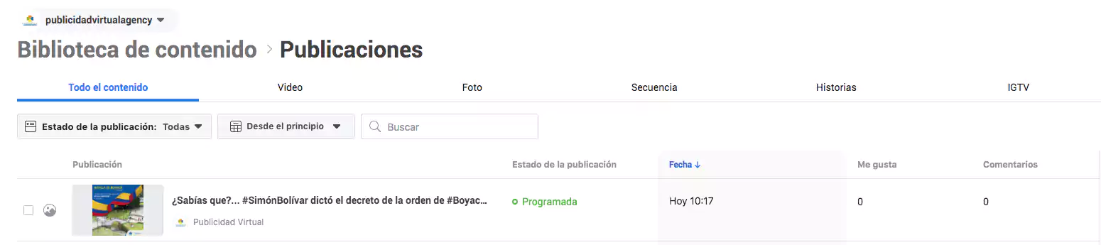 Programación Instagram