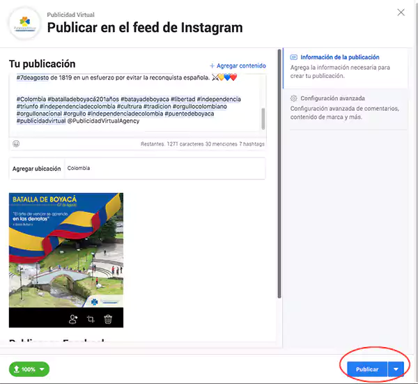 Publicar feed creator studio